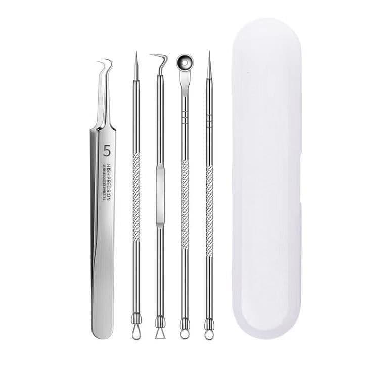 image-Stainless steel acne clip cell clip acne needle blackhead needle acne 8-piece set beauty tool acne needle set
