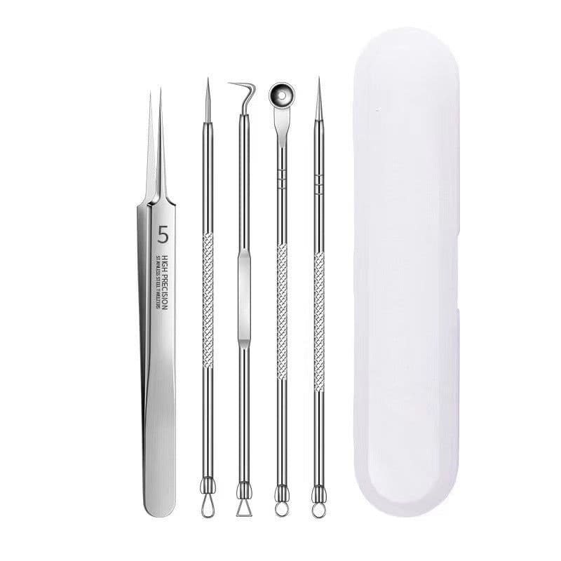 image-Stainless steel acne clip cell clip acne needle blackhead needle acne 8-piece set beauty tool acne needle set