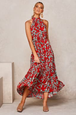 image-2022ebay Amazon Wish Hot Sale 17-Color Halter Polka Dot Print Lace-up Dress Cross-Border Dress for Women