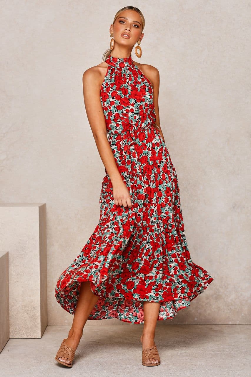 image-2022ebay Amazon Wish Hot Sale 17-Color Halter Polka Dot Print Lace-up Dress Cross-Border Dress for Women