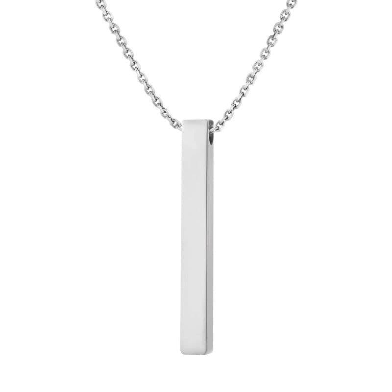 image-Stainless steel cubic column cross-border laser material advertising gift holiday gift lettering three-dimensional strip titanium steel pendant