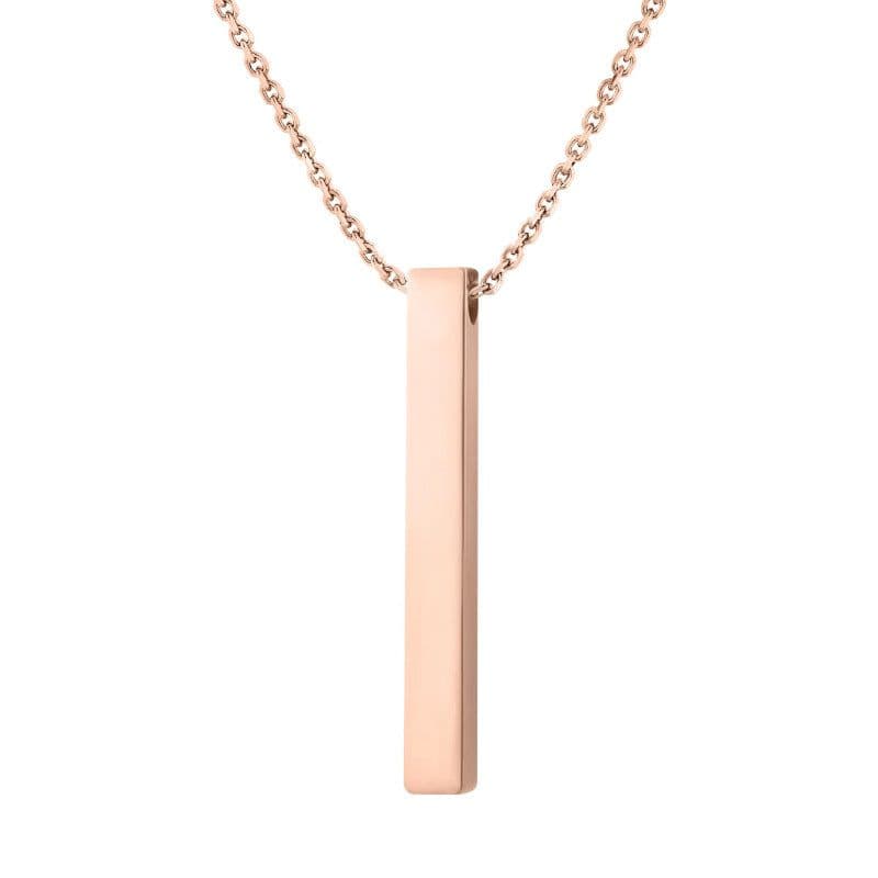 image-Stainless steel cubic column cross-border laser material advertising gift holiday gift lettering three-dimensional strip titanium steel pendant