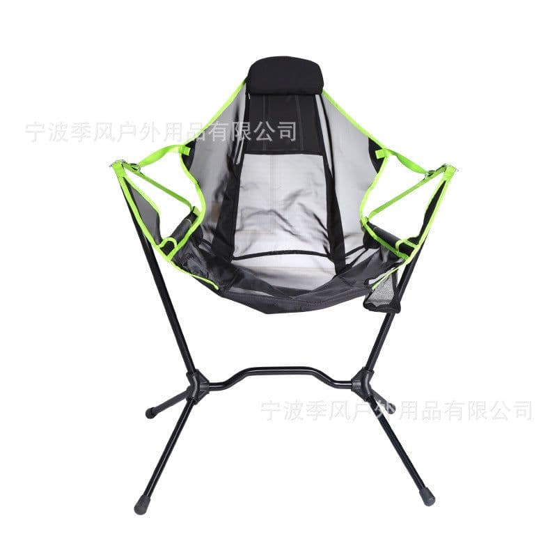 image-Outdoor ultra-light portable folding chair barbecue fishing camping outdoor leisure swing aluminum alloy rocking moon chair