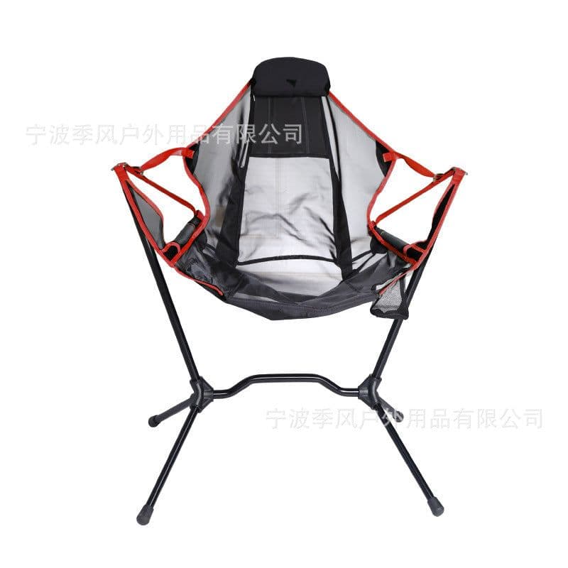 image-Outdoor ultra-light portable folding chair barbecue fishing camping outdoor leisure swing aluminum alloy rocking moon chair