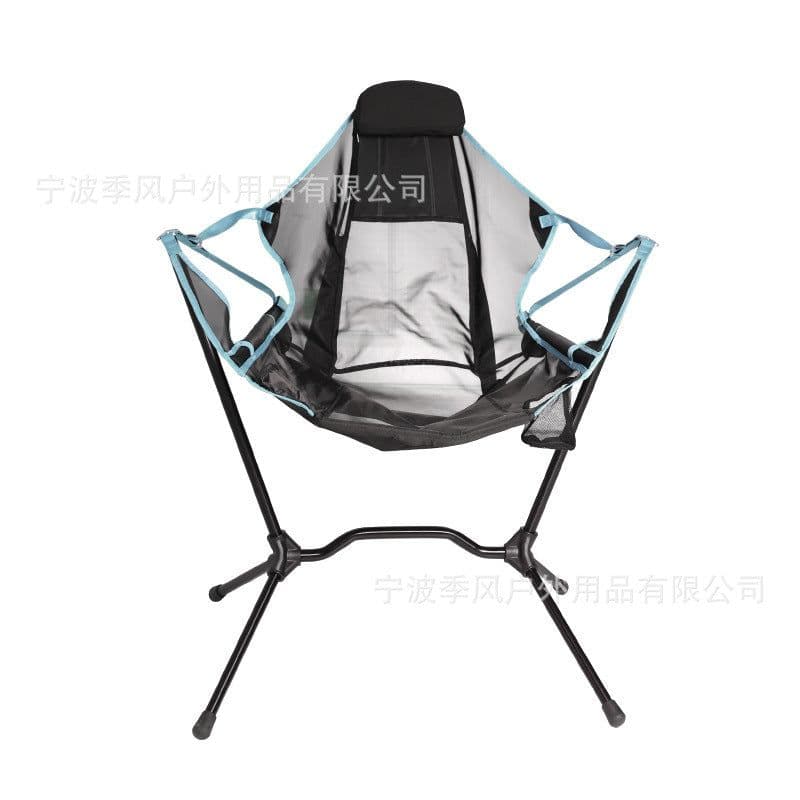 image-Outdoor ultra-light portable folding chair barbecue fishing camping outdoor leisure swing aluminum alloy rocking moon chair
