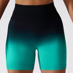 image-European and American Gradient Seamless Yoga Shorts Breathable Tight Sports Shorts Women's High Waist Elastic Butt Lifting Fitness Pants 6406