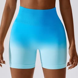 image-European and American Gradient Seamless Yoga Shorts Breathable Tight Sports Shorts Women's High Waist Elastic Butt Lifting Fitness Pants 6406