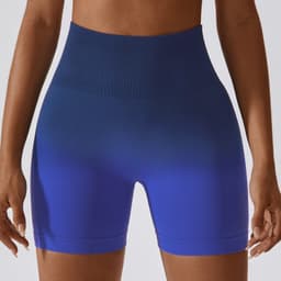 image-European and American Gradient Seamless Yoga Shorts Breathable Tight Sports Shorts Women's High Waist Elastic Butt Lifting Fitness Pants 6406