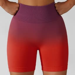 image-European and American Gradient Seamless Yoga Shorts Breathable Tight Sports Shorts Women's High Waist Elastic Butt Lifting Fitness Pants 6406