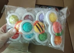 image-Cross-border children's spinning flower bubble gyro baby fingertip gyro bath suction cup spinning toy