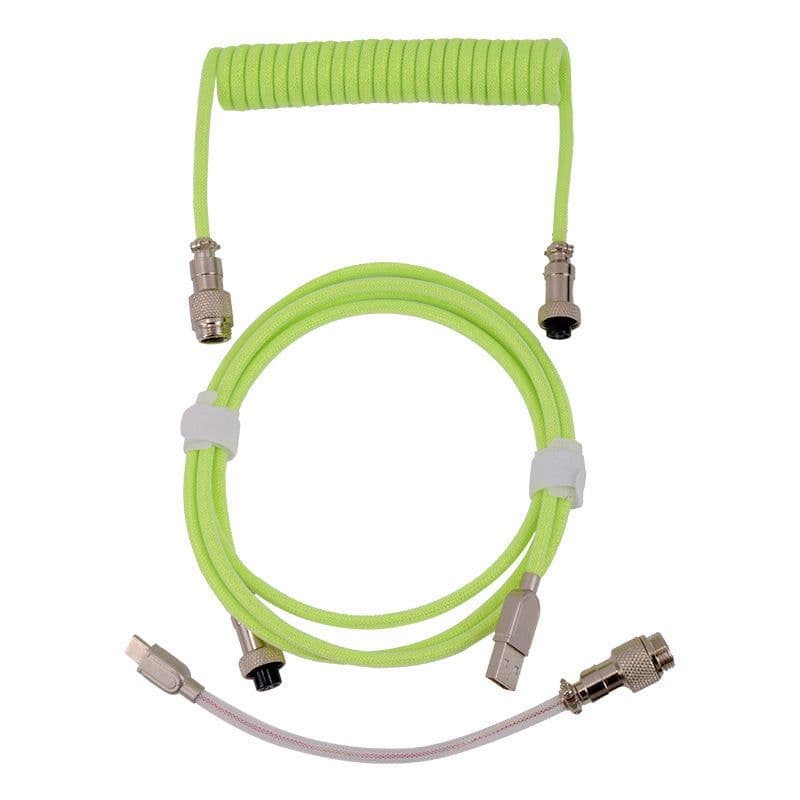 image-RGB colorful light-emitting game mechanical keyboard aerial plug-in line light-emitting data line colorful spring data line
