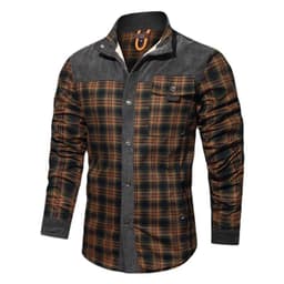 image-Cross-border Amazon men's large size winter plus velvet thickened wick dragon plaid shirt jacket jacket European size men's clothing