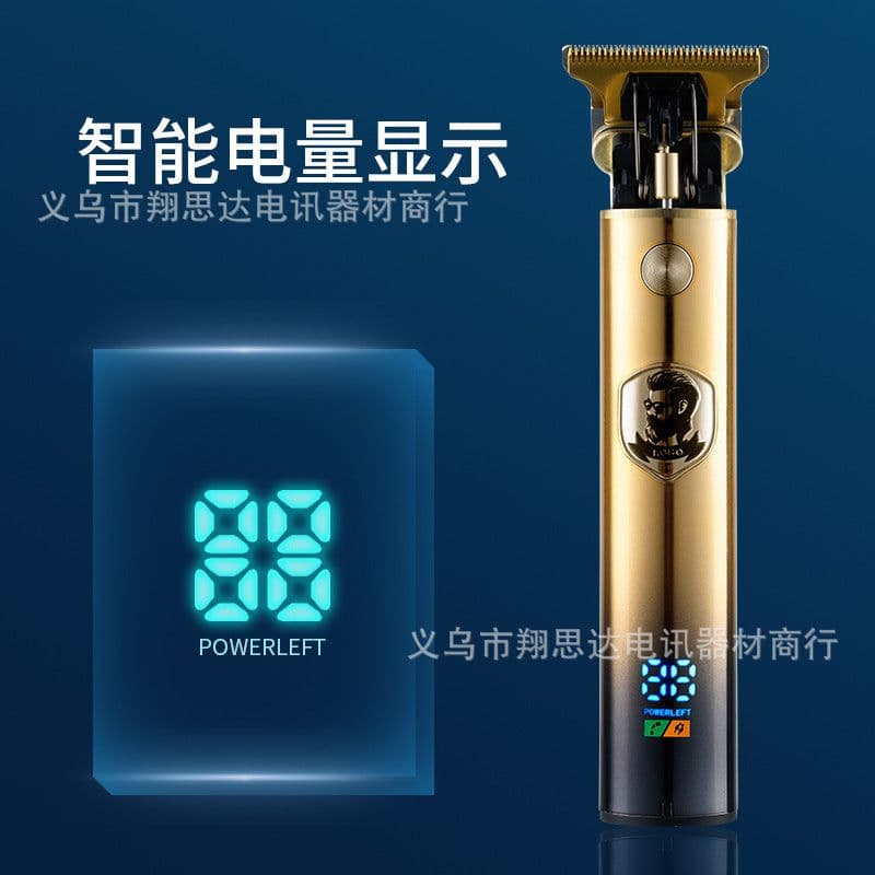 image-Carving hair clippers electric hair clipper Buddha head hair clippers t9 shaved hair clippers retro digital display oil head hair clippers