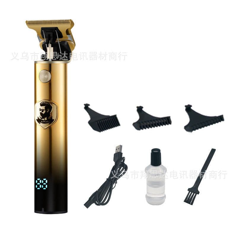 image-Carving hair clippers electric hair clipper Buddha head hair clippers t9 shaved hair clippers retro digital display oil head hair clippers