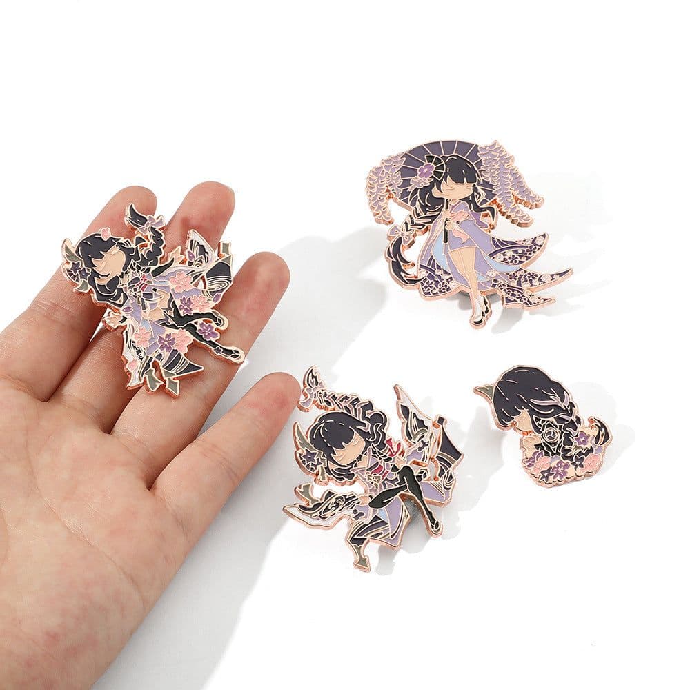 image-The original god of thunder and lightning general ancient style accessories brooch two-dimensional animation surrounding rice wife cos god's eye character badge
