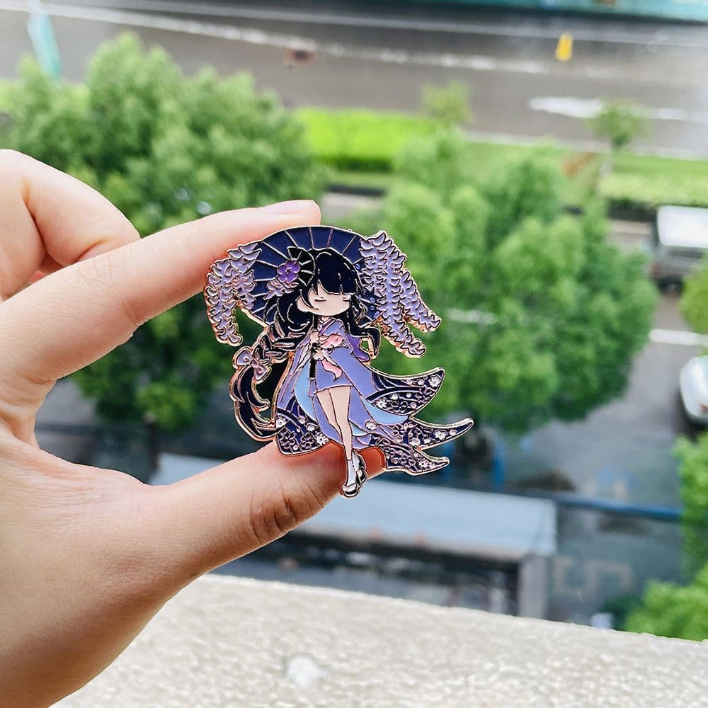 image-The original god of thunder and lightning general ancient style accessories brooch two-dimensional animation surrounding rice wife cos god's eye character badge