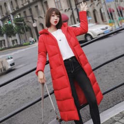 image-Women's thick over-the-knee plus size cotton coat