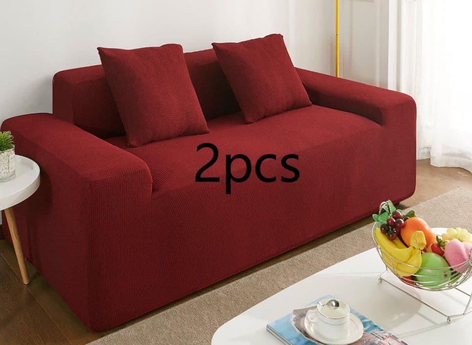 image-Waterproof Polar Fleece Solid Color Bomb Cover Sofa Slipcover Corner Case For Living Room 1 2 3 4 Seat