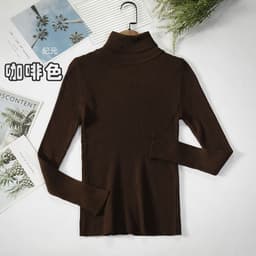 image-Core-spun turtleneck sweater women's inner wear bottoming shirt 2021 new long-sleeved warm slim solid color knit sweater top