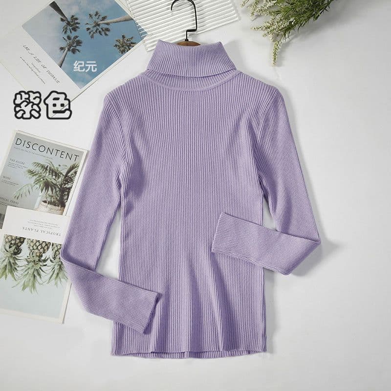 image-Core-spun turtleneck sweater women's inner wear bottoming shirt 2021 new long-sleeved warm slim solid color knit sweater top
