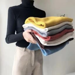 image-Core-spun turtleneck sweater women's inner wear bottoming shirt 2021 new long-sleeved warm slim solid color knit sweater top