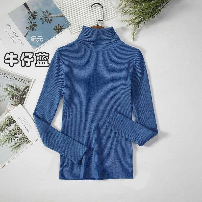 image-Core-spun turtleneck sweater women's inner wear bottoming shirt 2021 new long-sleeved warm slim solid color knit sweater top