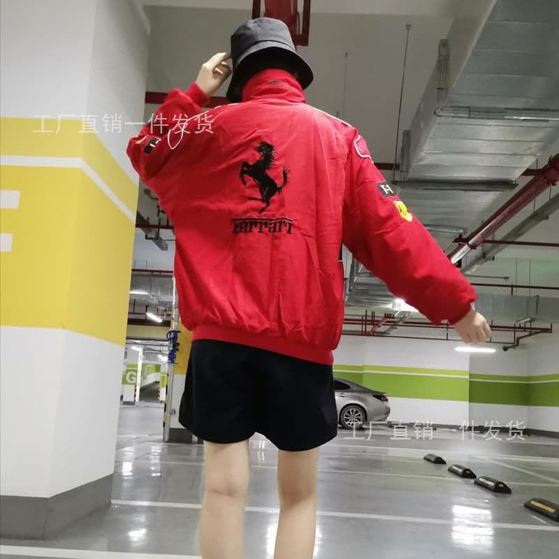 image-F1 racing suit motorcycle suit riding suit jacket jacket motorcycle team autumn and winter long-sleeved cotton coat men's full embroidery women's race