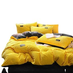 image-Thickened autumn and winter magic velvet four-piece set, double-sided warm crystal velvet duvet cover and pillowcase, single and double fitted sheet set
