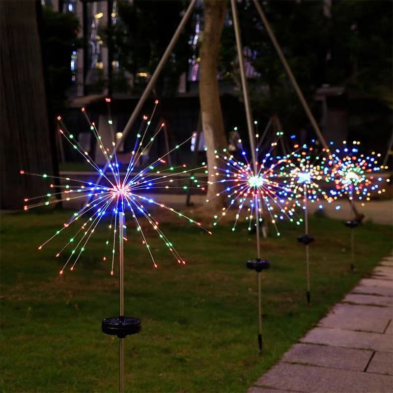image-Fireworks Lights Solar Ground Dandelion Light String Outdoor Waterproof Christmas Decorative Lights Amazon Hot Sale