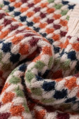 image-Multicolour Dotty Striped Knit Drop Shoulder Sweater