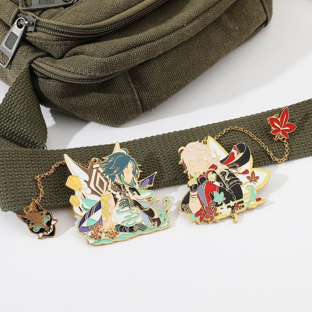 image-Yuanshen high-end game Zhongli Wendy's metal badge Fengyuan Wanye brooch two-dimensional pendant badge