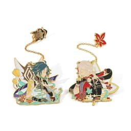 image-Yuanshen high-end game Zhongli Wendy's metal badge Fengyuan Wanye brooch two-dimensional pendant badge