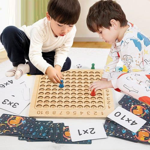 image-Children's educational multiplication table teaching aids parent-child interactive early education nine-nine multiplication formula table training thinking toys