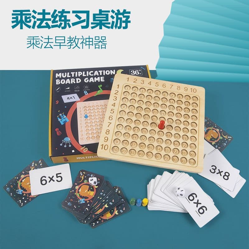 image-Children's educational multiplication table teaching aids parent-child interactive early education nine-nine multiplication formula table training thinking toys