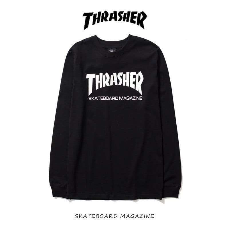 image-American version of flame cotton printed long-sleeved T-shirt for men and women, autumn skateboarding, Korean version, trendy hip-hop bottoming shirt for men and women