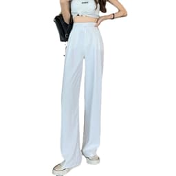 image-Suit pants women's 2023 spring and summer new high-waisted belly-covering slim drape loose casual floor-sweeping wide-leg long pants