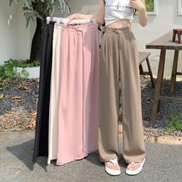image-Suit pants women's 2023 spring and summer new high-waisted belly-covering slim drape loose casual floor-sweeping wide-leg long pants