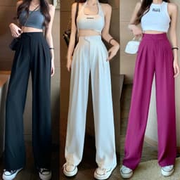 image-Suit pants women's 2023 spring and summer new high-waisted belly-covering slim drape loose casual floor-sweeping wide-leg long pants
