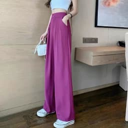 image-Suit pants women's 2023 spring and summer new high-waisted belly-covering slim drape loose casual floor-sweeping wide-leg long pants