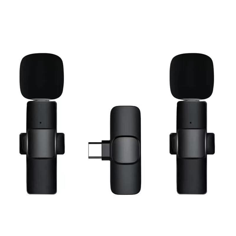 image-New wireless lapel microphone one-to-two mobile phone live broadcast equipment short video recording radio noise reduction microphone microphone