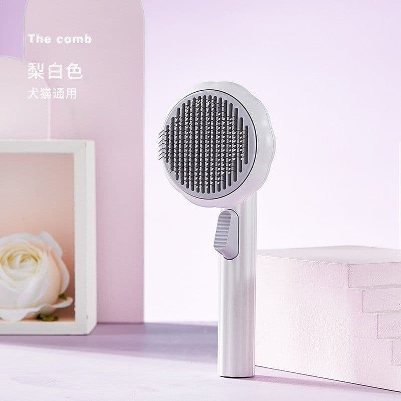 image-Pet comb except floating hair comb to remove hair artifact to clean long hair with one key pet cat supplies sun flower comb