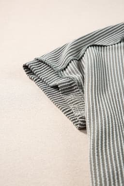 image-Medium Grey Textured Knit T-shirt with Exposed Stitching