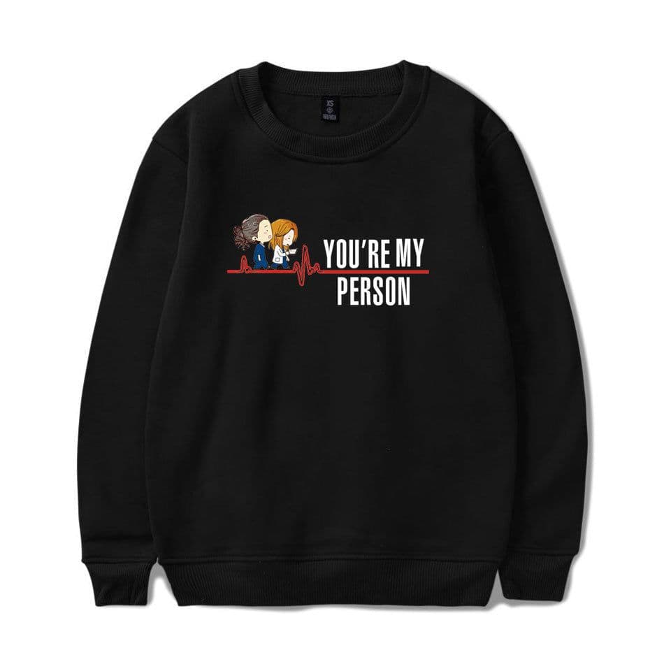 image-American TV series Grey's Anatomy trend Grey's Anatomy men's and women's fleece round neck hoodless sweater
