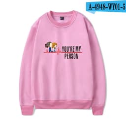 image-American TV series Grey's Anatomy trend Grey's Anatomy men's and women's fleece round neck hoodless sweater
