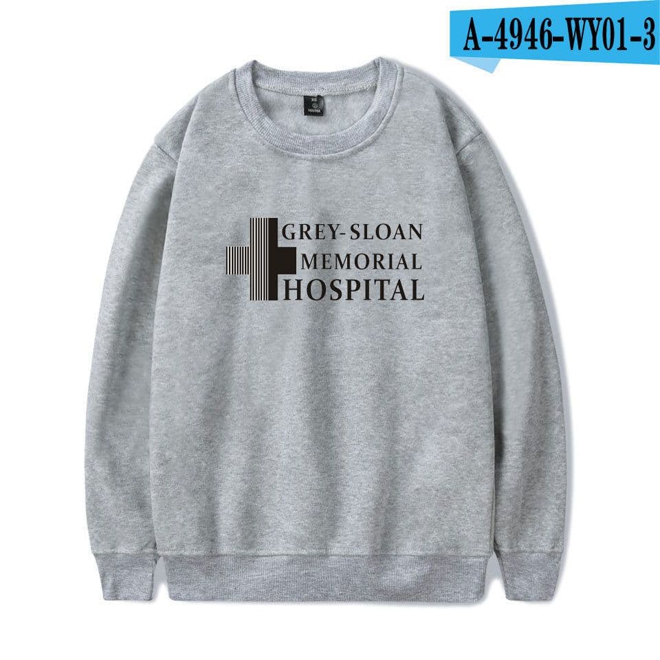 image-American TV series Grey's Anatomy trend Grey's Anatomy men's and women's fleece round neck hoodless sweater
