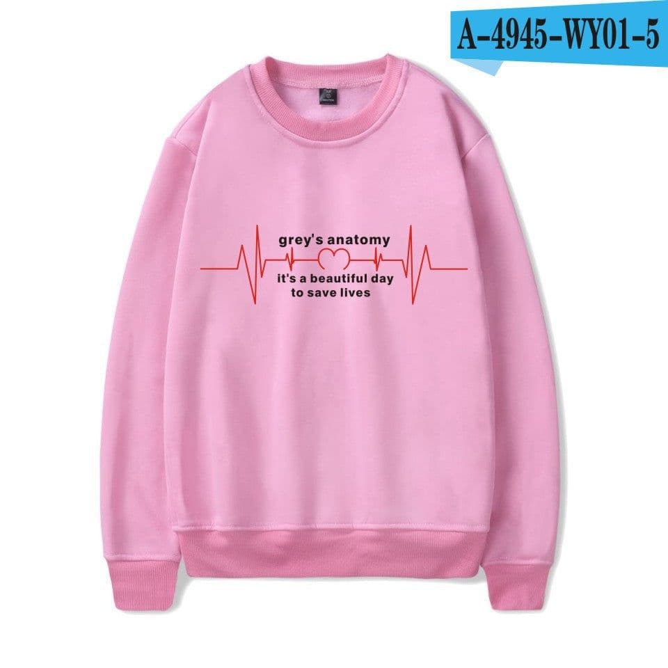 image-American TV series Grey's Anatomy trend Grey's Anatomy men's and women's fleece round neck hoodless sweater