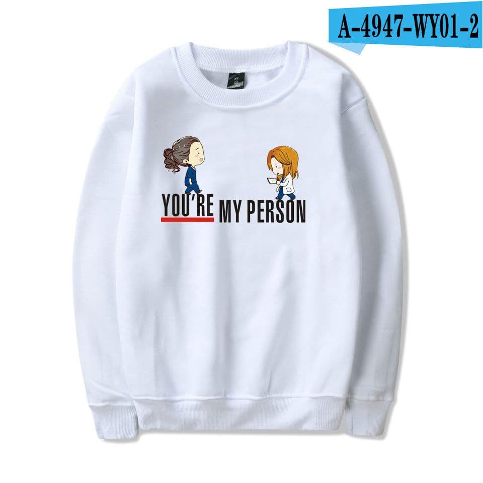 image-American TV series Grey's Anatomy trend Grey's Anatomy men's and women's fleece round neck hoodless sweater