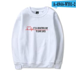 image-American TV series Grey's Anatomy trend Grey's Anatomy men's and women's fleece round neck hoodless sweater