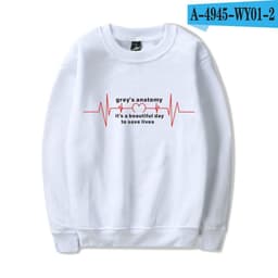 image-American TV series Grey's Anatomy trend Grey's Anatomy men's and women's fleece round neck hoodless sweater