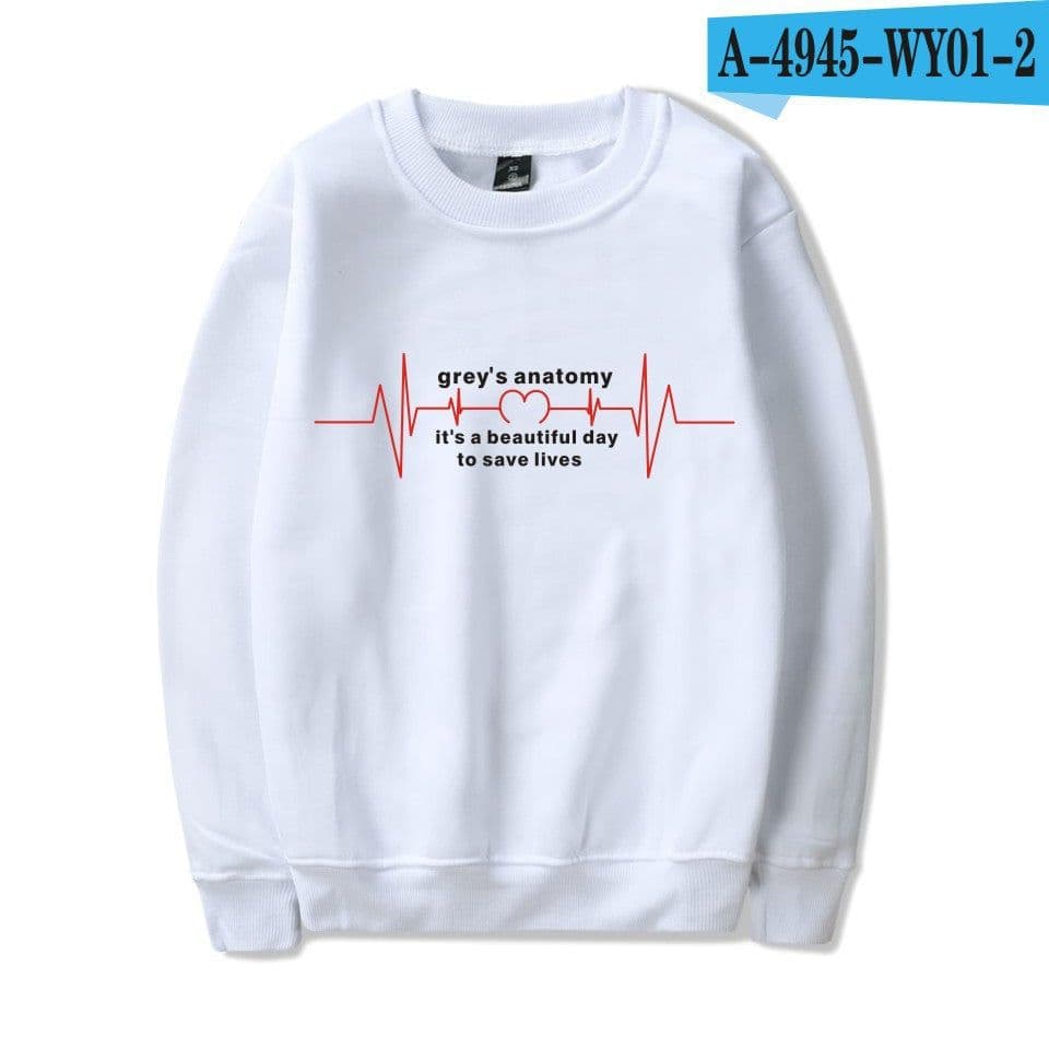image-American TV series Grey's Anatomy trend Grey's Anatomy men's and women's fleece round neck hoodless sweater